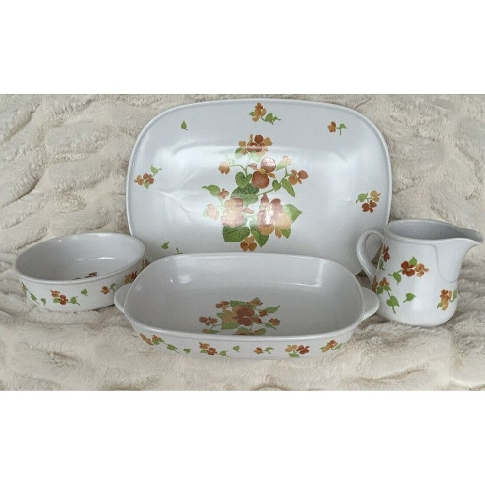 Noritake Progression Happy Days Vintage 4 Piece Serveware Set EUC